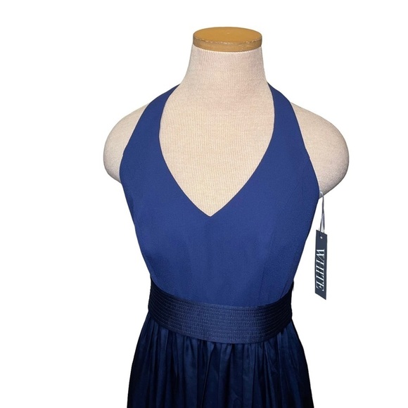 NWT White by Vera Wang Halter Gown With Slit Women Dress Size 0 - Picture 8 of 12